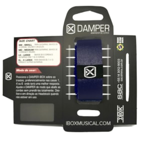 Abafador de cordas Fretwrap Damper Ibox em couro Azul
