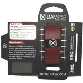 Abafador de cordas Fretwrap Damper Ibox em couro Vermelho