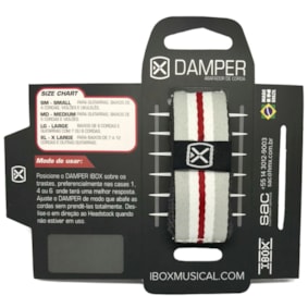 Abafador de cordas Fretwrap Damper Ibox em tecido cinza listrado