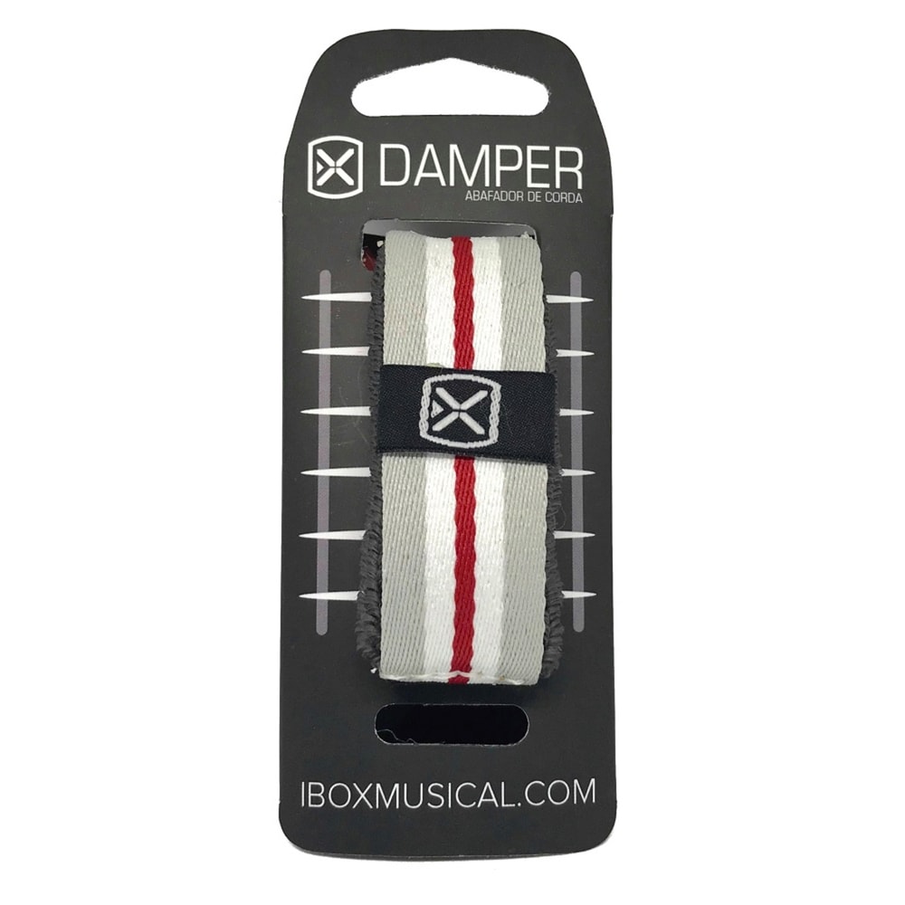 Abafador de cordas Fretwrap Damper Ibox em tecido cinza listrado