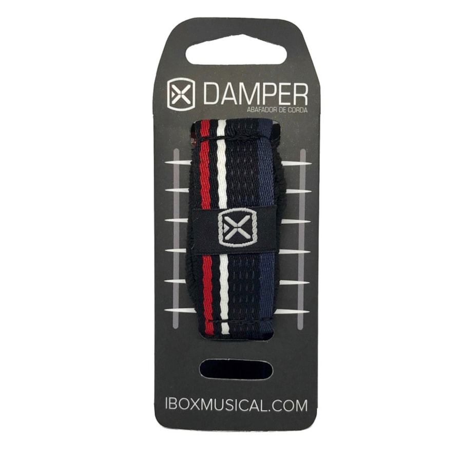 Abafador de cordas Fretwrap Damper Ibox em tecido preto listrado