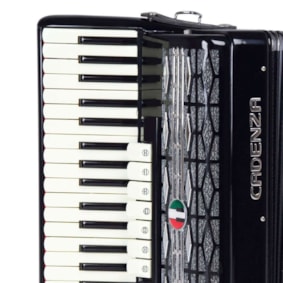 Acordeon Cadenza 120 Baixos CD120/41 C/Bag BK Preto Brilhante