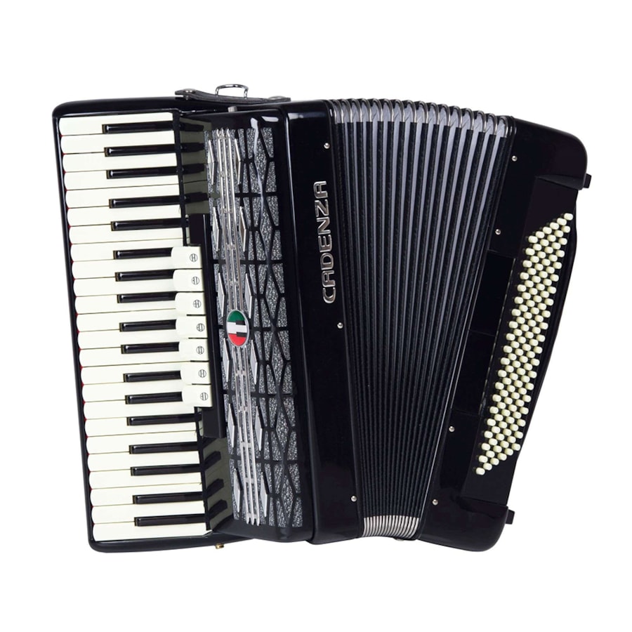 Acordeon Cadenza 120 Baixos CD120/41 C/Bag BK Preto Brilhante