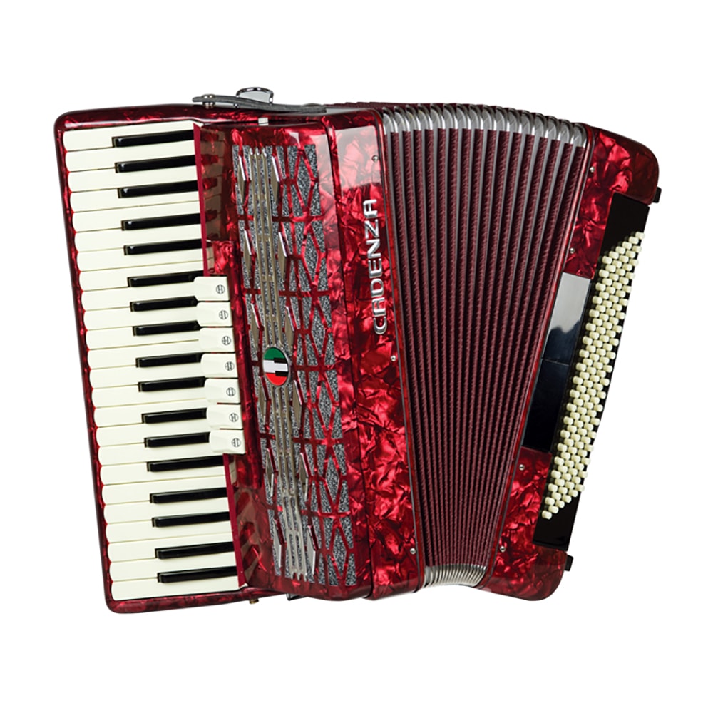 Acordeon Cadenza 120 Baixos CD120/41 C/Bag Vermelho Perola