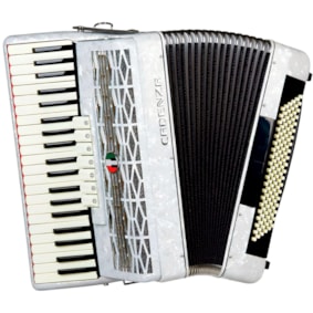 Acordeon Cadenza 120 Baixos CD120/41 WH Branca Com Bag Acordeon Cadenza 120 Baixos CD120/41 WH Branca Com Bag