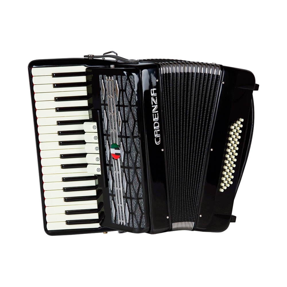 Acordeon Cadenza 48 Baixos CD48/34 BK Preta Com Bag e Correia