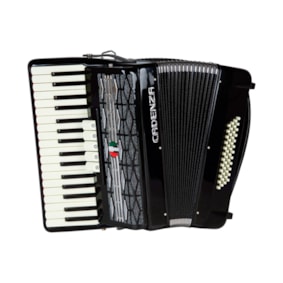 Acordeon Cadenza 48 Baixos CD48/34 BK Preta Com Bag e Correia