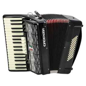 Acordeon Cadenza 60 Baixos CD60/34 BK Black C/ Bag e Correia