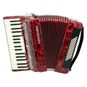 Acordeon Cadenza 60 Baixos CD60/34 RED Vermelho C/ Bag e Correia