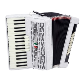 Acordeon Cadenza 60 Baixos CD60/34 WH White C/ Bag e Correia