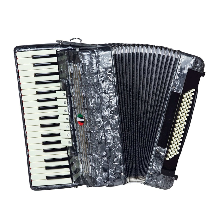 Acordeon Cadenza 80 Baixos CD80/37 Cinza Perola C/Bag