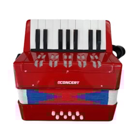 Acordeon Infantil Concert CA8 Vermelho 8 Baixos 17 Teclas Acordeon Infantil Concert CA8 Vermelho 8 Baixos 17 Teclas