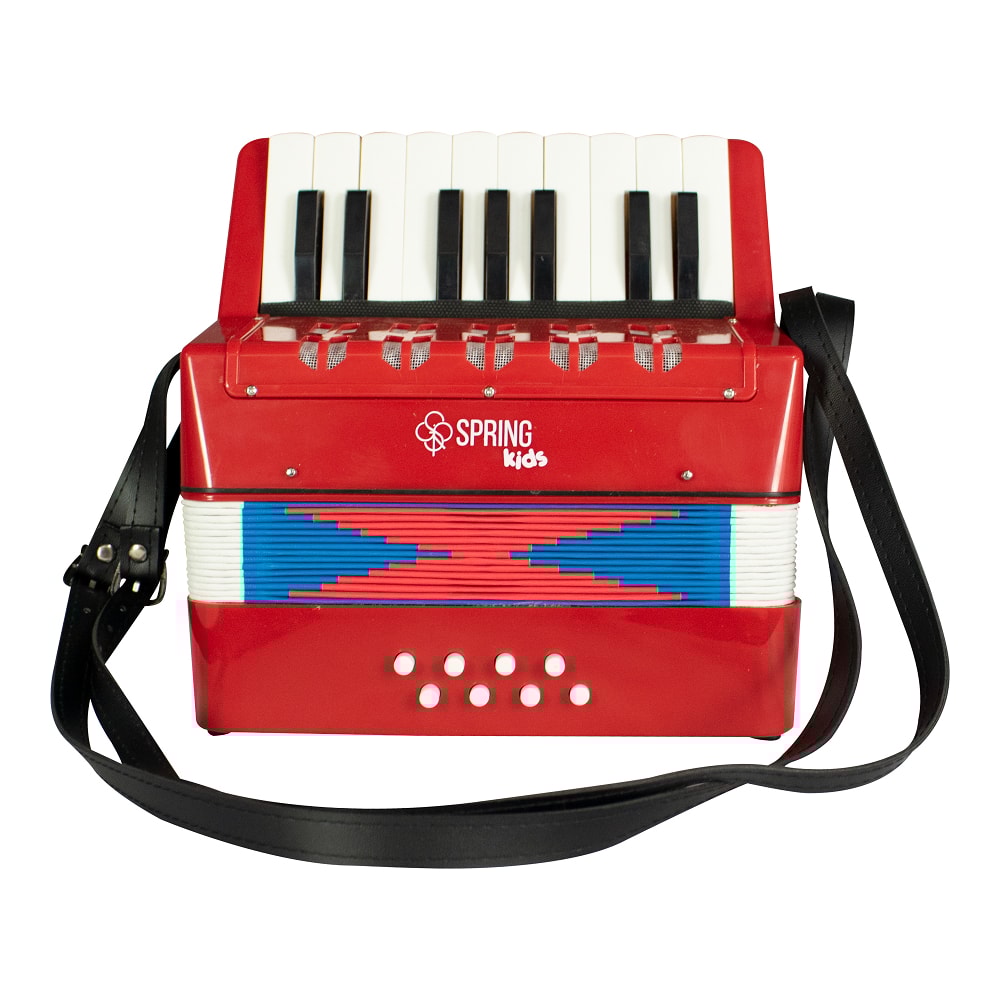 Acordeon Infantil de Botão Spring Kids SPK17 Vermelho