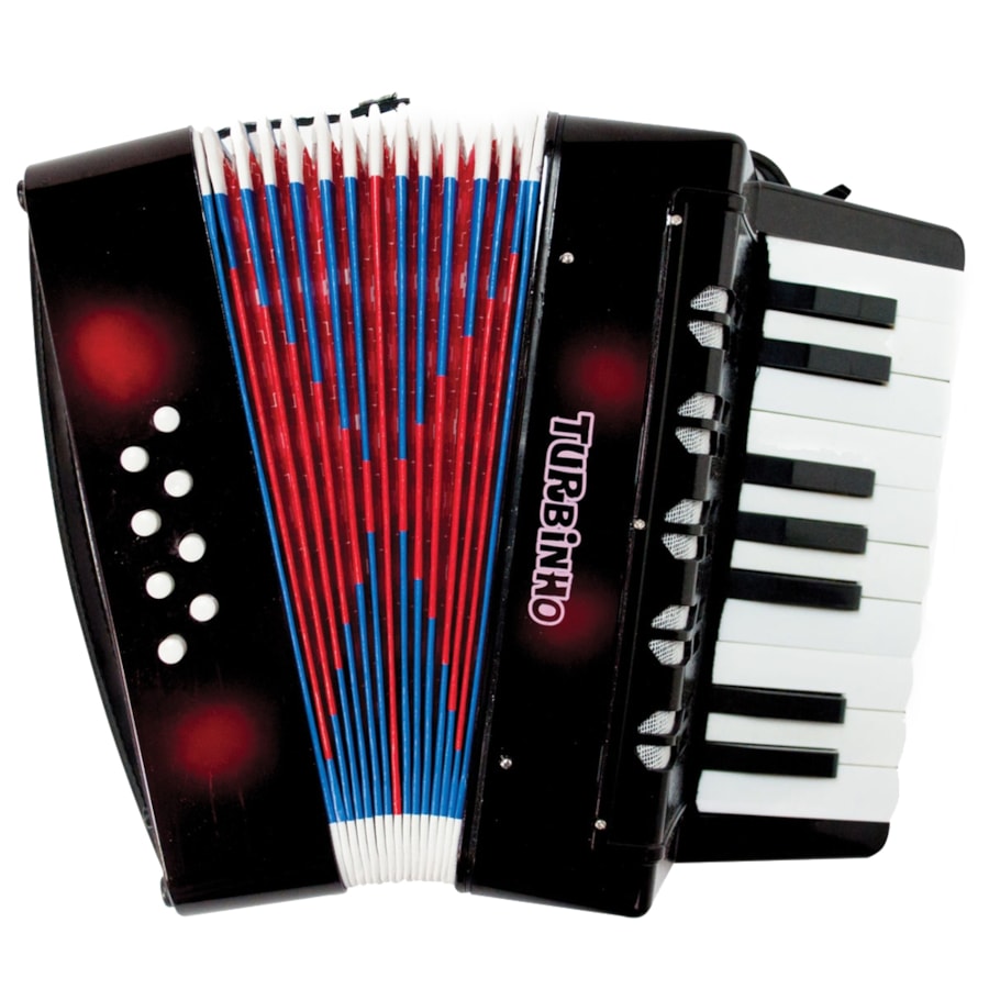 Acordeon Infantil Turbinho 104-BK Preto de 8 Baixos Acordeon Infantil Turbinho 104-BK Preto de 8 Baixos