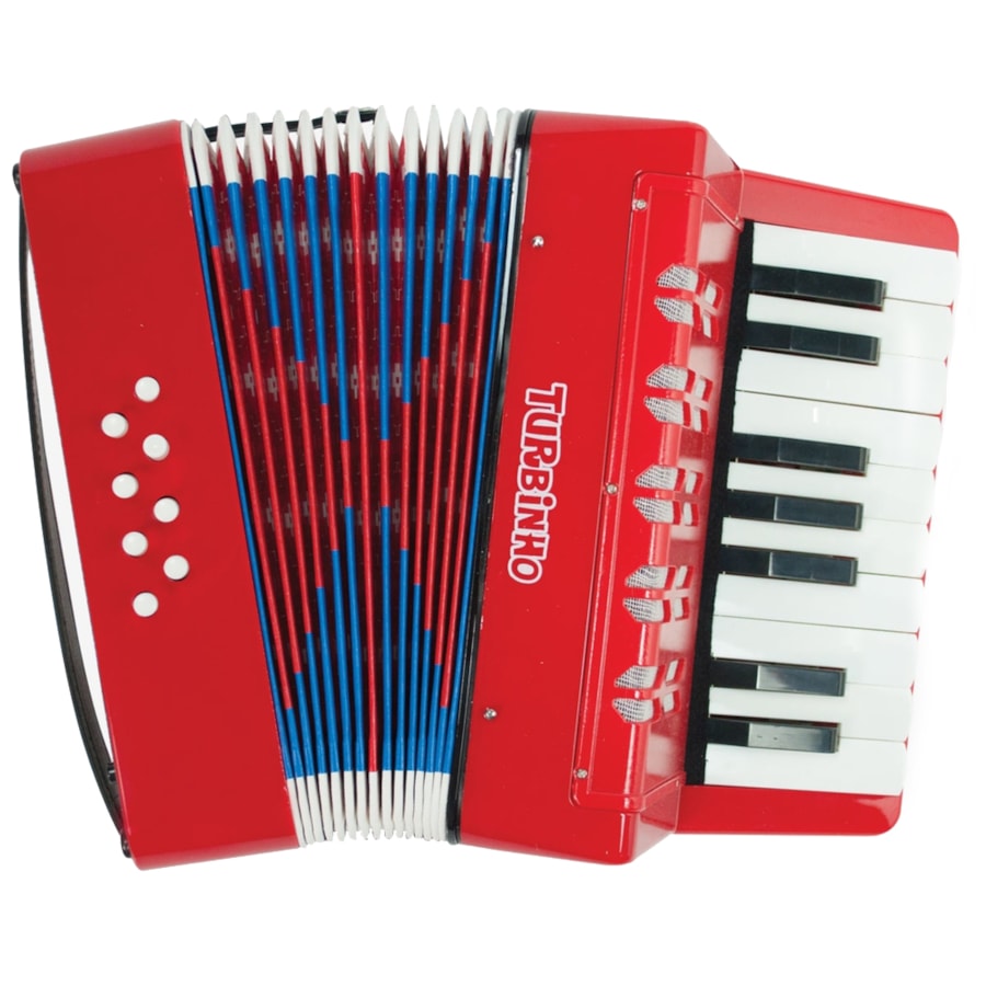 Acordeon Infantil Turbinho 104-RD Vermelho de 8 Baixos