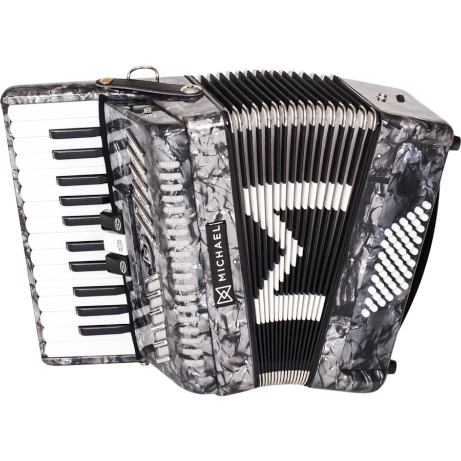 Acordeon Michael ACM4803N PBK de 48 Baixos Preto Perolado