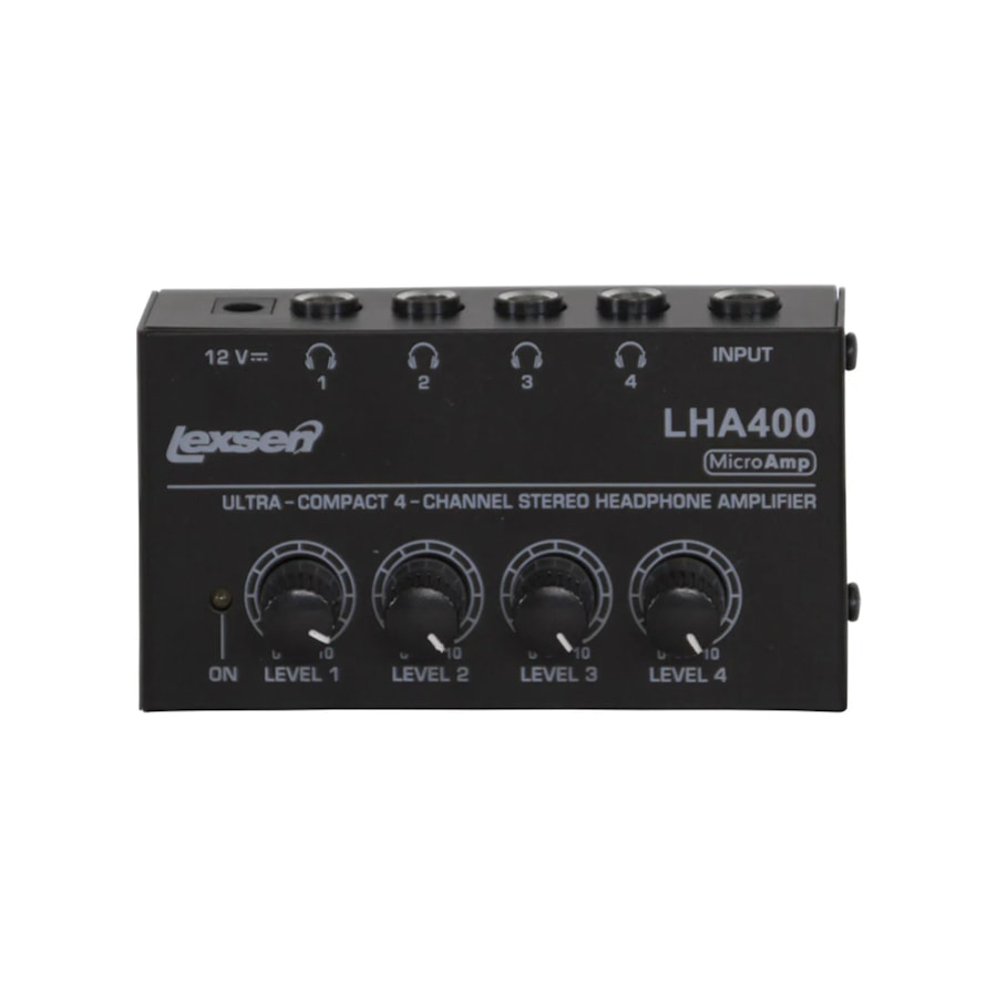 Amplificador de Fones de Ouvido Lexsen LHA400 para 4 Fones Amplificador de Fones de Ouvido Lexsen LHA400 para 4 Fones