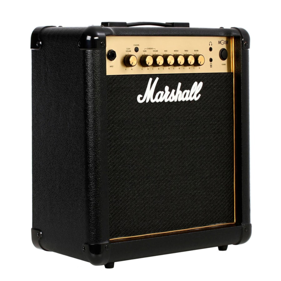 Amplificador de Guitarra Marshall MG15R Gold 15 Watts RMS Amplificador de Guitarra Marshall MG15R Gold 15 Watts RMS