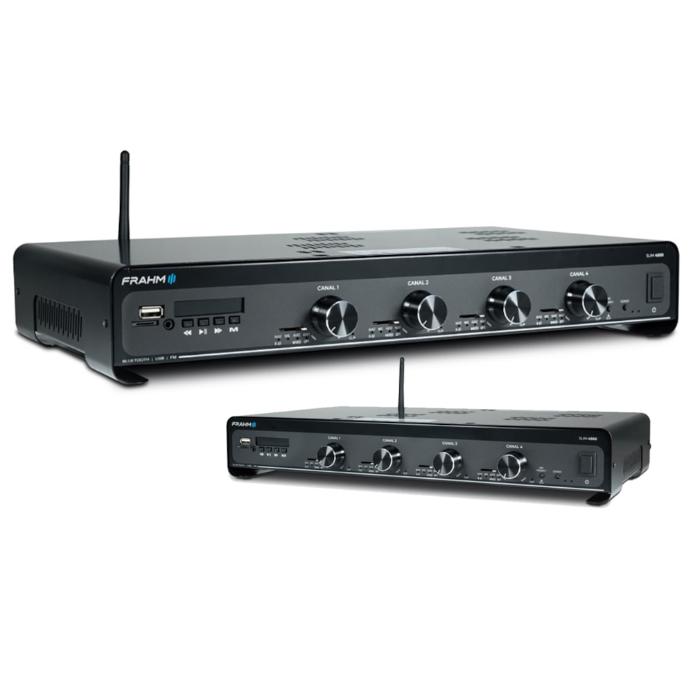 Amplificador de Potência Frahm Slim 4500G5 4x120W (4 Ohms) com USB e Bluetooth