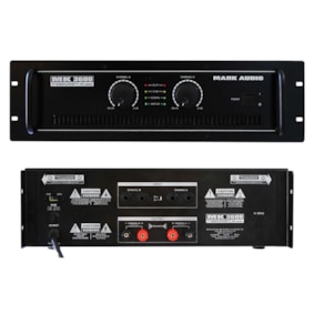 Amplificador de Potência Mark Audio MK3600 de 600 Watts RMS Amplificador de Potência Mark Audio MK3600 de 600 Watts RMS