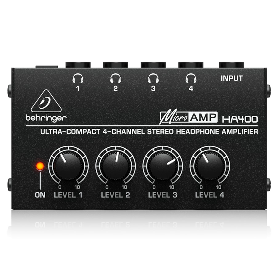 Amplificador Para Fones De Ouvidos Behringer HA400 Com 4 Canais Amplificador Para Fones De Ouvidos Behringer HA400 Com 4 Canais