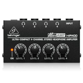 Amplificador Para Fones De Ouvidos Behringer HA400 Com 4 Canais Amplificador Para Fones De Ouvidos Behringer HA400 Com 4 Canais