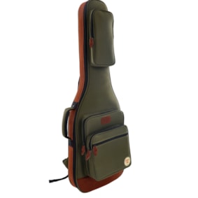 Bag Tagima Para Contrabaixo 20mm Solid Trip Color GRBR Verde e Marrom