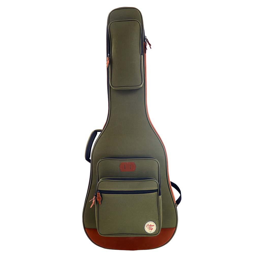 Bag Tagima Para Guitarra 20mm Solid Trip Color GRBR Verde e Marrom