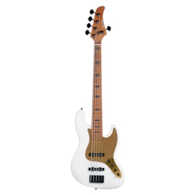 Baixo Strinberg JBS155AD Pearl White Signature Aninha Deleones Ativo 5 Cordas C/ Bag Baixo Strinberg JBS155AD Pearl White Signature Aninha Deleones Ativo 5 Cordas C/ Bag