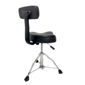 Banco para Bateria Spanking 23.4 Selim Preto com Encosto Banco para Bateria Spanking 23.4 Selim Preto com Encosto