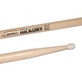 Baqueta C. Ibanez 5A de Hickory c/ Ponta de Nylon Baqueta C. Ibanez 5A de Hickory c/ Ponta de Nylon