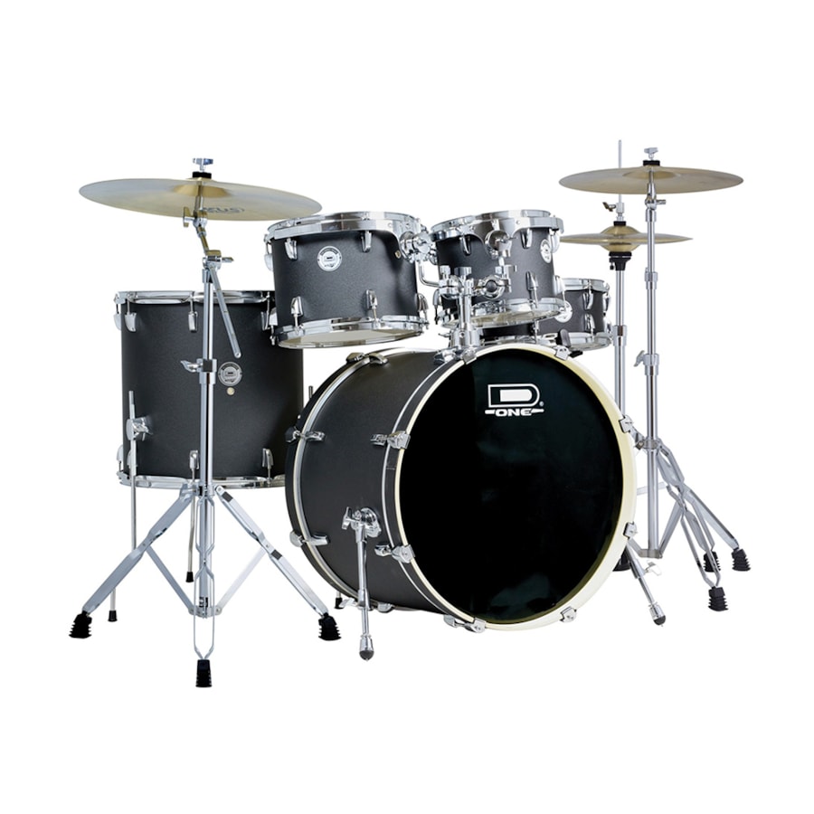 Bateria Acústica D-One Rocket DR22 BKS Preto Satin Bumbo 22 Polegadas