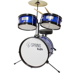 Bateria Acústica Infantil Spring Kids SPK15 Azul 