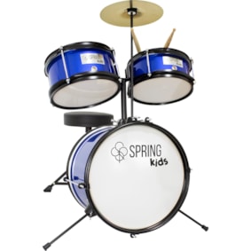 Bateria Acústica Infantil Spring Kids SPK15 Azul 
