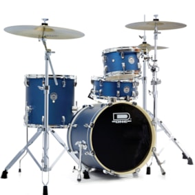Bateria D-One Rocket  DR18 BSS Blue Satin Sparkle 18, 14, 12, 10 C/ Banco e Ferragens