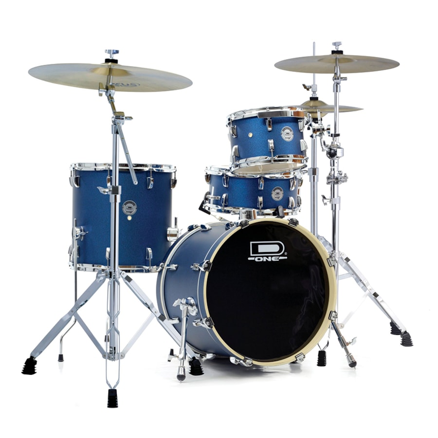 Bateria D-One Rocket  DR18 BSS Blue Satin Sparkle 18, 14, 12, 10 C/ Banco e Ferragens