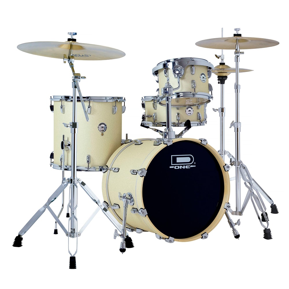 Bateria D-One Rocket  DR18 WSS Wite Satin Sparkle 18, 12, 14, 10 C/ Banco e Ferragens