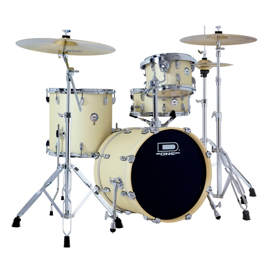 Bateria D-One Rocket  DR18 WSS Wite Satin Sparkle 18, 12, 14, 10 C/ Banco e Ferragens
