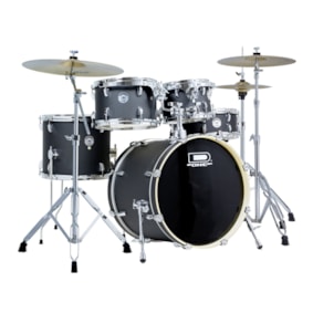 Bateria D-One Rocket  DR20 BKS Black Satin 20, 14, 12, 10 C/ Banco e Ferragens