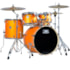 Bateria D-One Rocket  DR22 OSS Orange Satin Sparkle  22, 16, 14, 12, 10 C/ Banco e Ferragens