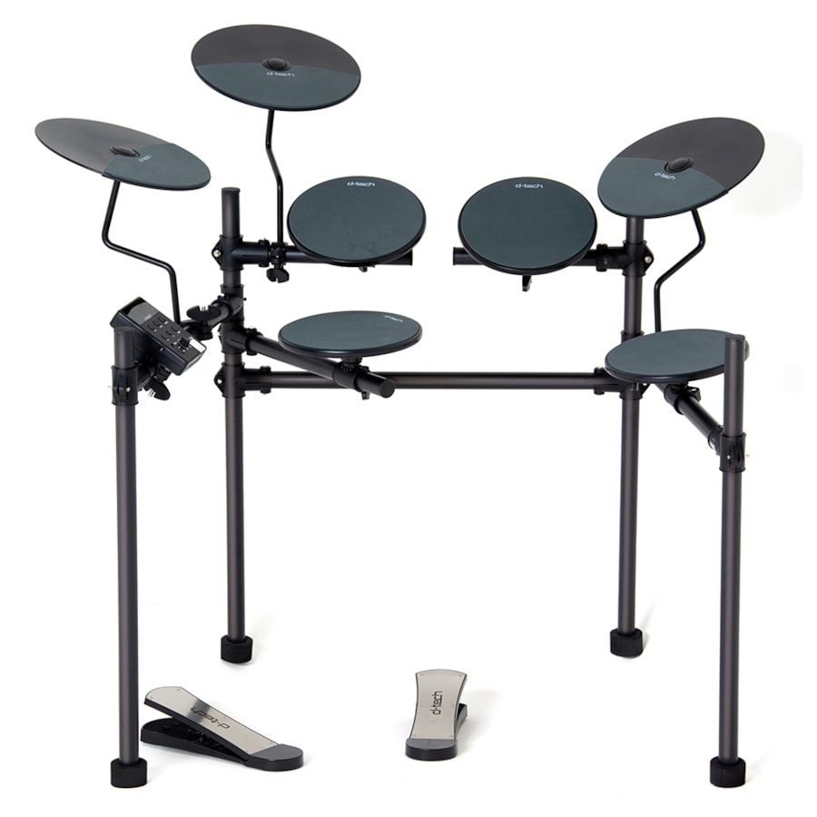 Bateria Eletrônica D Tech Pulse Preta - Brinde Tapete Exclusivo