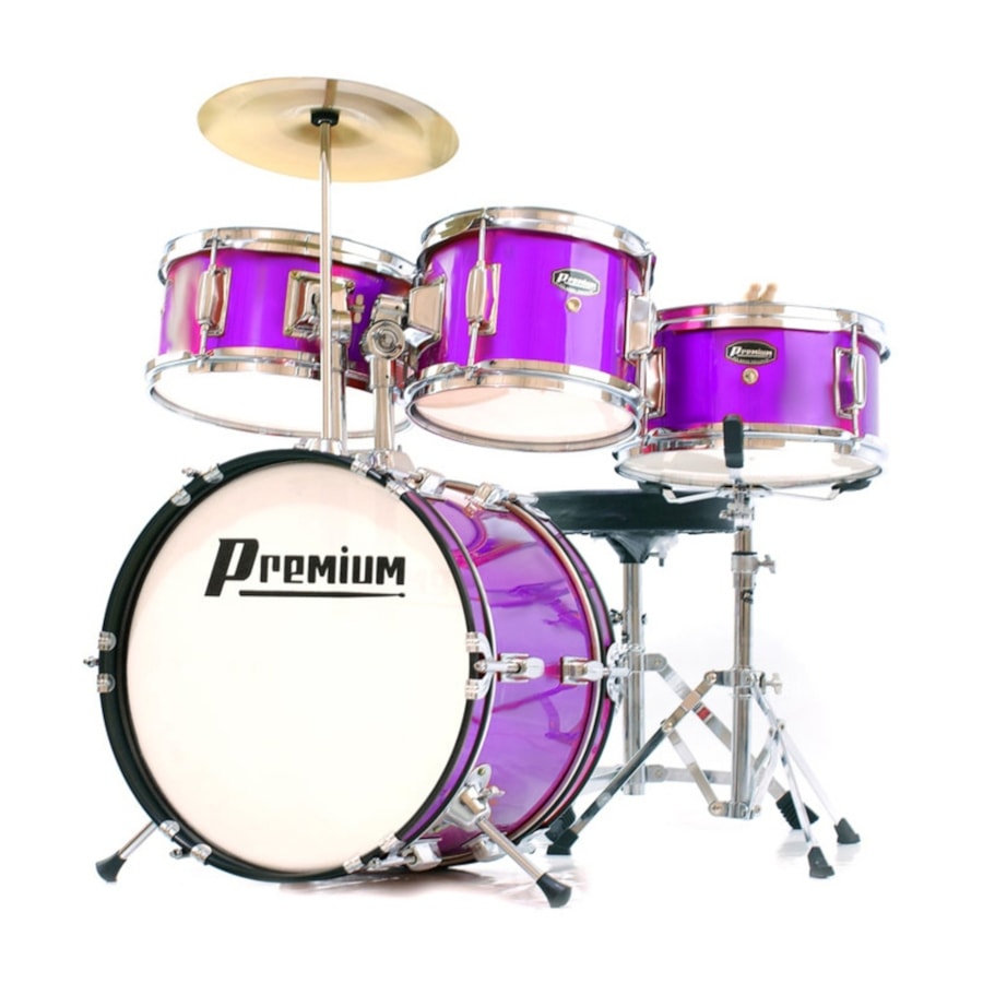 Bateria Infantil Premium DX35J Rosa com 4 Tambores