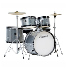 Bateria Infantil Premium DX45J SL Prata C/ 5 Tambores Bateria Infantil Premium DX45J SL Prata C/ 5 Tambores