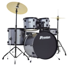 Bateria Premium DX420 MBK Chumbo 20/14/10/12 C/ Ferragens, Prato, Banco e Pedal