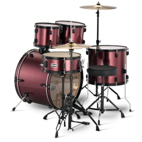 Bateria Premium DX420 WR Vinho 20/14/12/10 C/ Ferragens, Prato, Banco e Pedal