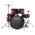 Bateria Premium DX422 WR Vinho  22/16/14/10/12 C/ Ferragens, Prato, Banco e Pedal