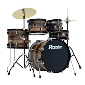 Bateria Premium DX720 WD Wood 20/14/14/12/10 C/ Ferragens e Pratos