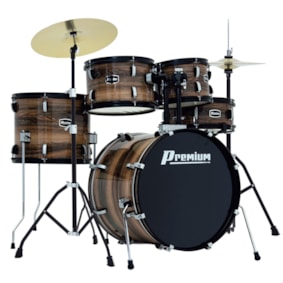 Bateria Premium DX720 WD Wood 20/14/14/12/10 C/ Ferragens e Pratos