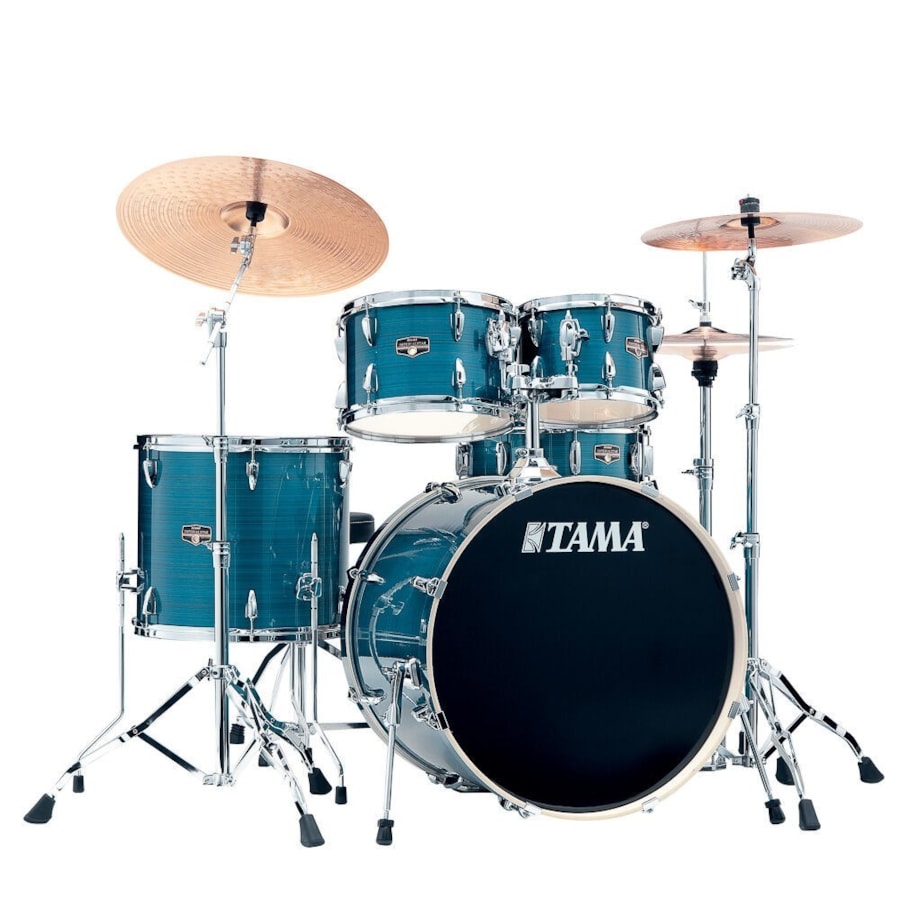 Bateria Tama Imperialstar IP52H6W-HLB Hairline Blue 5 Peças Com Ferragens Bumbo 22 Bateria Tama Imperialstar IP52H6W-HLB Hairline Blue 5 Peças Com Ferragens Bumbo 22