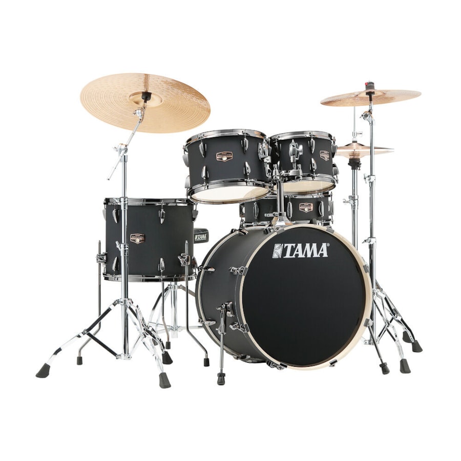 Bateria Tama Imperialstar IP52H6WBN-BOB Blacked Out Black 5 Peças C/ Ferragens Bumbo 22 Bateria Tama Imperialstar IP52H6WBN-BOB Blacked Out Black 5 Peças C/ Ferragens Bumbo 22